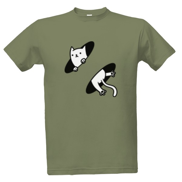 Tričko s potlačou Mačka v diere