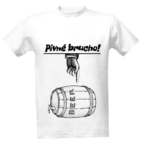 Tričko s potlačou Pivné brucho! - biela
