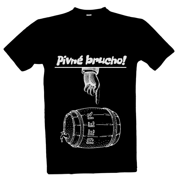 Tričko s potlačou Pivné brucho! - čierna